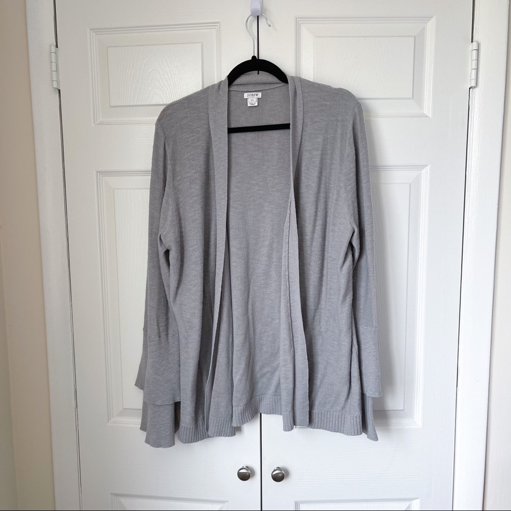 J. Crew Double Bell Sleeve Open Front Sweater